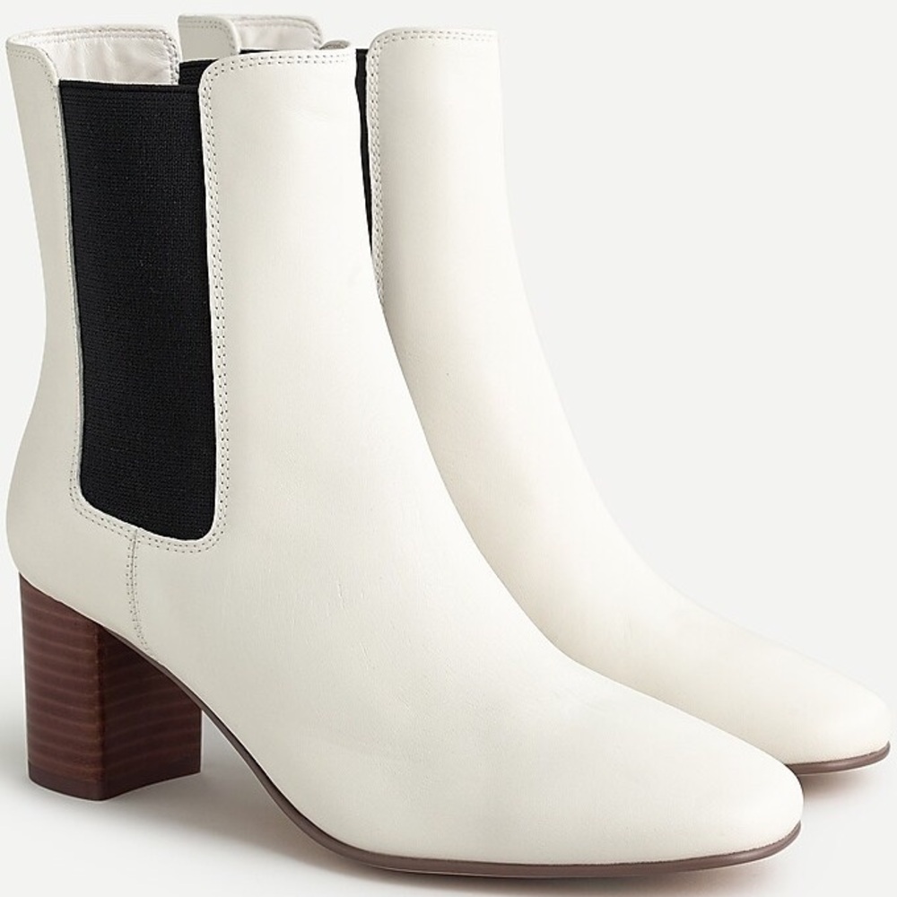 J.Crew Willa Leather Stack Heel Boot